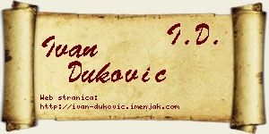 Ivan Duković vizit kartica